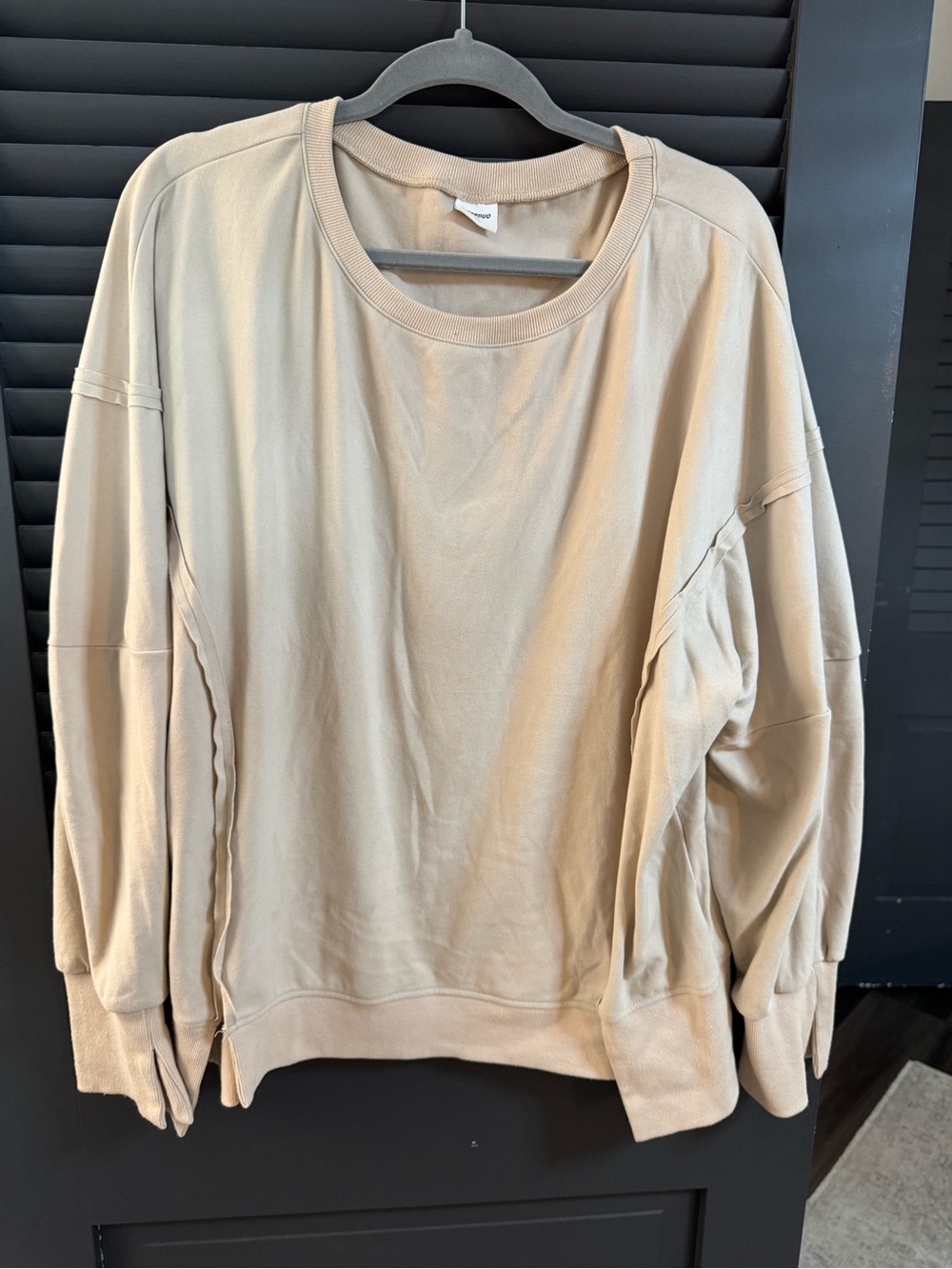 Relaxed Crewneck Sweater in Beige